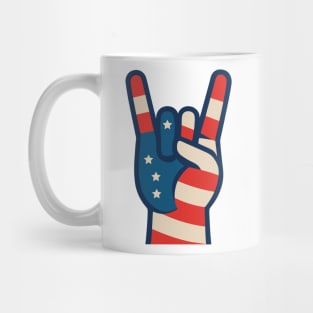 Peace and pride hand in US flag style Mug